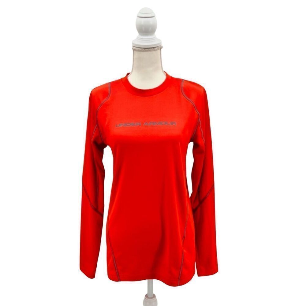 Under Armour Cold Gear Top Pullover Authentic Orange Size M